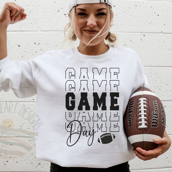 Tops - Game Day Sweatshirt Football Sweatshirt Unisex Pullover Sweatshirt